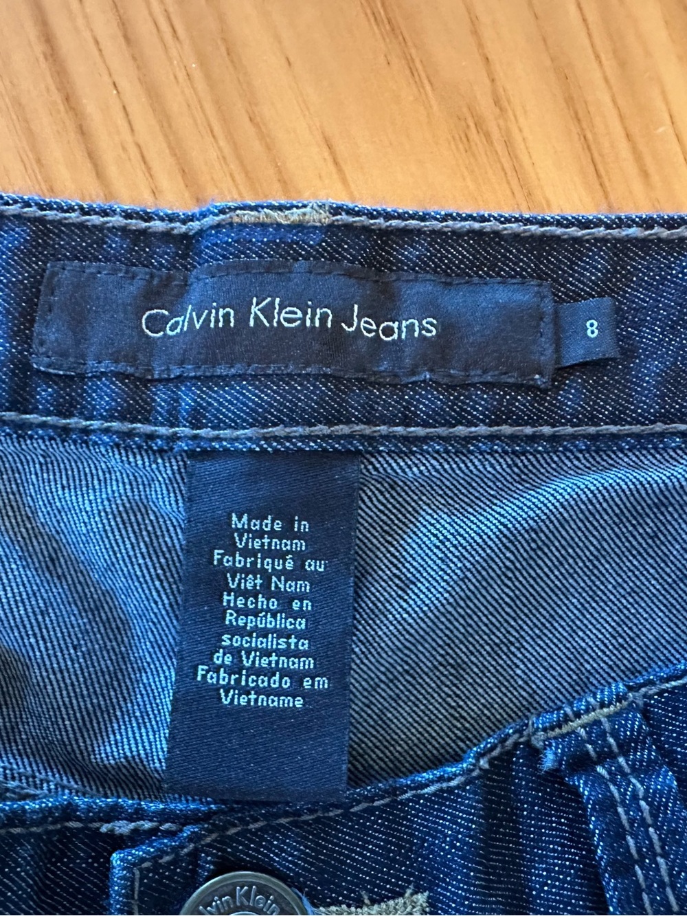 Calvin Klein Women’s Dark Blue Wide-leg Jeans - Picture 2 of 7